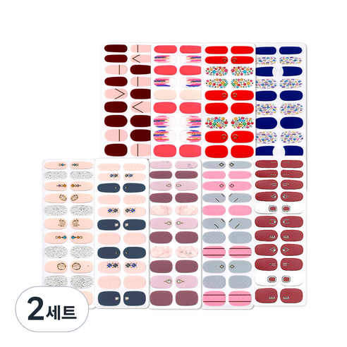 풀팁 젤리 네일스티커 세트, 9종, 2세트