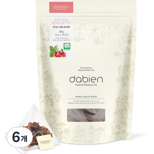 다비앙 유기농 스페셜 로즈힙티 티백 1.5g x 20p, 20개입, 6개
