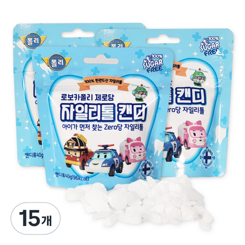 로보카폴리 제로당 자일리톨 캔디, 40g, 15개