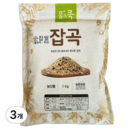 풀스쿡 순찹쌀, 1kg, 3개