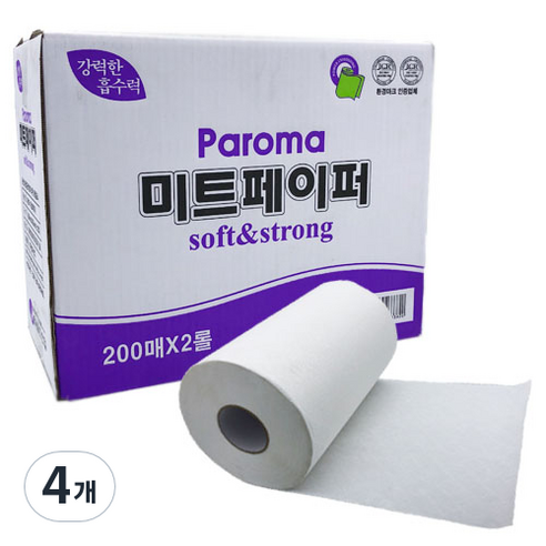 파로마 미트페이퍼 키친타올, 200매, 4개