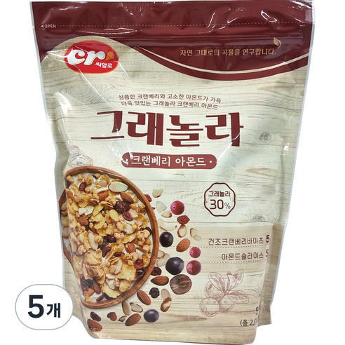 씨알로 그래놀라 크랜베리 아몬드, 500g, 5개