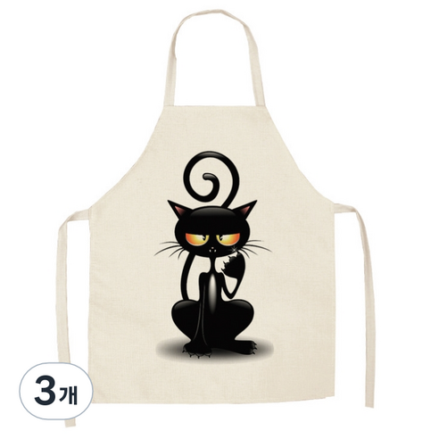 에이홉 냐옹 일러스트 앞치마 47 x 38 cm, IT-11, 3개
