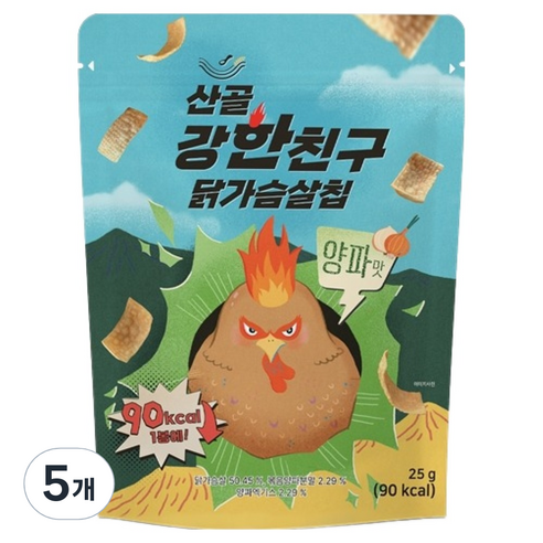 에코맘의산골이유식 유아용 산골 강한친구 닭가슴살칩, 25g, 5개, 양파맛