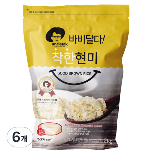 엉클탁 바비달다 착한 현미, 2kg, 6개