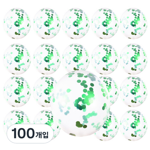 윰스 샤인스팽글 파티풍선, 그린, 100개입