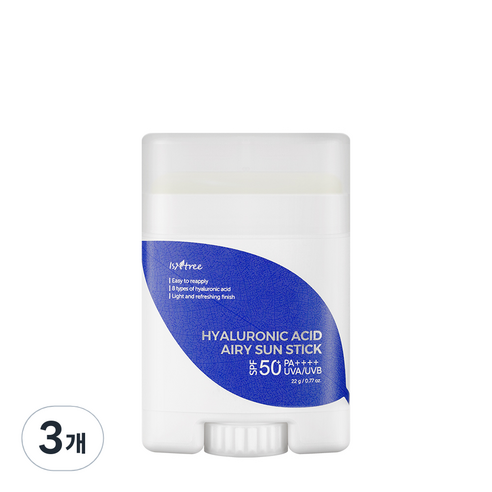 이즈앤트리 히아루론산 에어리 선스틱 SPF50+ PA++++, 22g, 3개