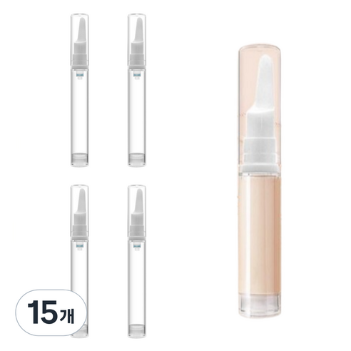 수수마마 뾰족 화장품 진공 크림 용기 10ml, 15개, 투명