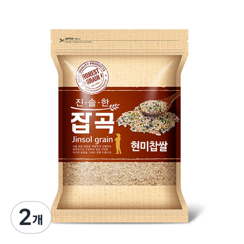 진솔그레인 국산 현미찹쌀, 1kg, 2개