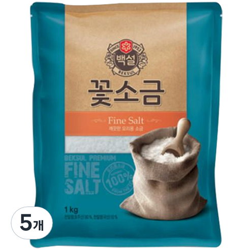 백설 꽃소금, 1kg, 5개