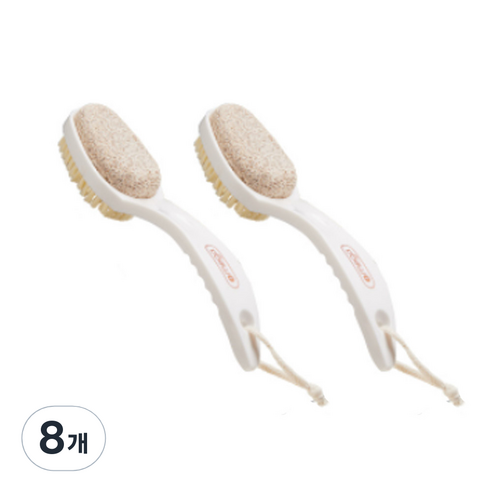 양면 풋 케어 브러쉬 굳은살 발각질 제거기 화이트, 1개입, 8개