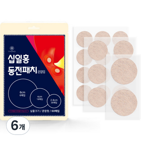 십일홍 동전패치 파스 혼합형, 60개입, 6개