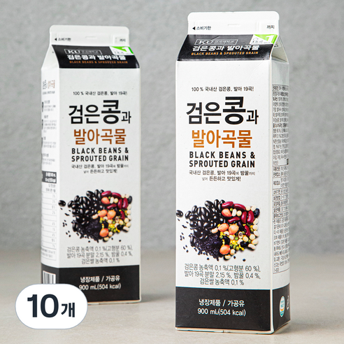 건국유업 검은콩과 발아곡물 우유, 900ml, 10개