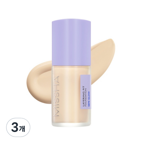 미샤 레이어링 핏 파운데이션 세미 글로우 35ml, 21호 페어, 3개
