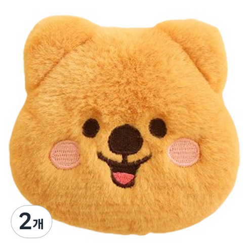 모찌타운 포켓형 키키쿼카 얼굴 핫팩인형 키키 브라운10cm, 2개