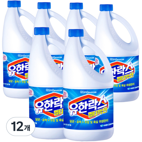 유한락스 멀티액션 레귤러 락스, 1.8L, 12개