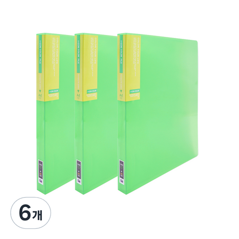 아이콘 컬렉션 클리어 파일 40p, 녹색, 6개