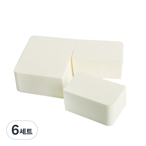 머스테브 프로 메이크업 스펀지 블록 4P, 화이트, 6세트