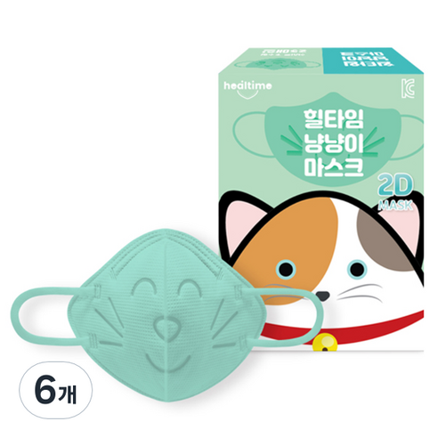 힐타임 냥냥이 마스크 초소형 민트, 25매입, 6개