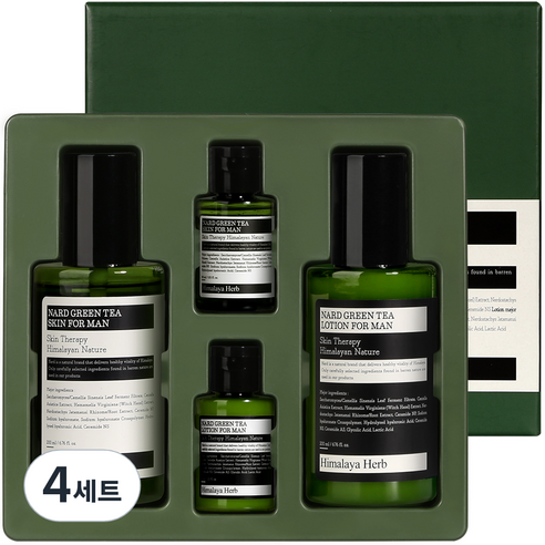 나드 그린티 스킨 200ml + 30ml + 로션 200ml + 30ml 포맨 세트, 4세트