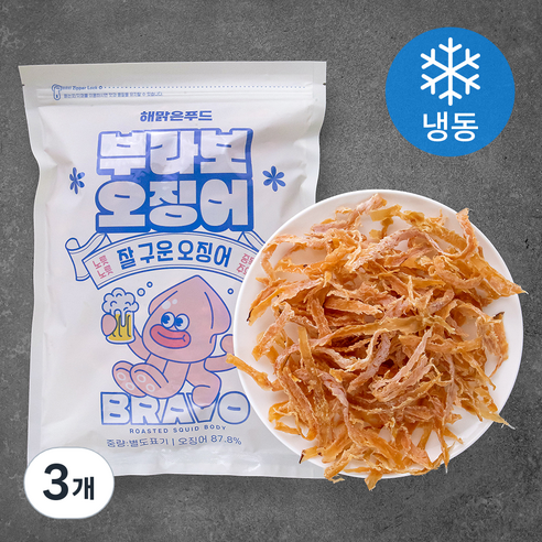 해맑은푸드 부라보 오징어 (냉동), 200g, 3개
