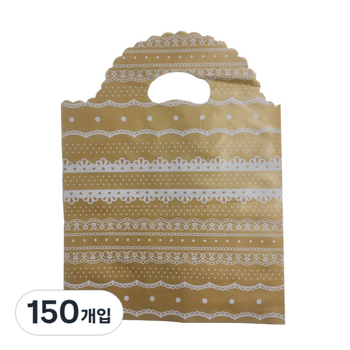 팩스타 손잡이 비닐봉투 PE30 30 x 40 cm, 금색레이스, 150개입