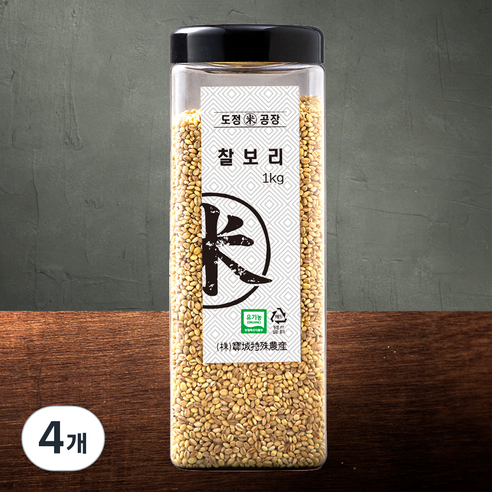 도정공장 유기농 찰보리, 1kg, 4개