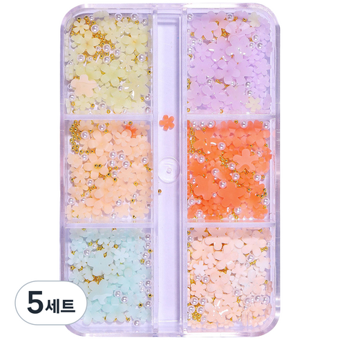 메이브라운 반전매력 광변 네일파츠 6종 세트 MSM, 01 미니플라워 앤 볼참(MSM69), 5세트