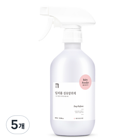 살림백서 딥퍼퓸 섬유탈취제 본품, 500ml, 5개, 베이비파우더