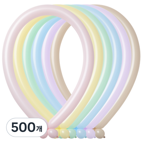 조이벌룬 요술풍선 260 파스텔 혼합, 랜덤발송, 500개
