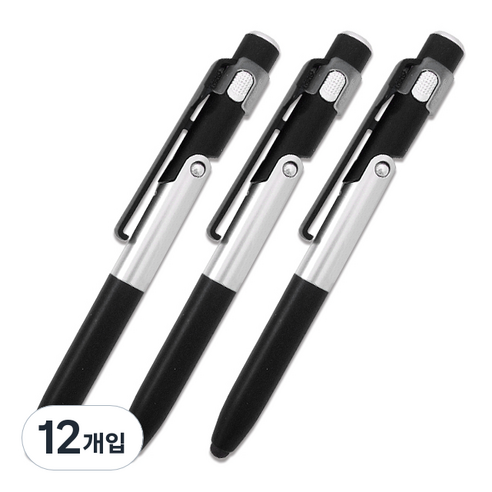 마이플러스 4 멀티 볼펜 0.38 mm, 블랙, 12개입