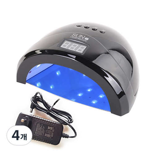 SUN1 LED/UV 젤네일 램프 48W, 블랙, 4개