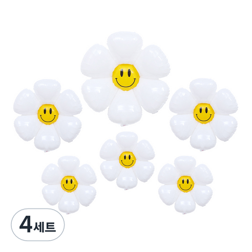 피앤비유니티 무광마카롱 스마일 데이지풍선 세트, 19, 4세트