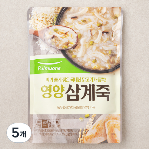 풀무원 영양 삼계죽, 450g, 5개