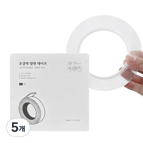 아울리빙 초강력 실리콘 투명 양면 테이프 300cm, 5개