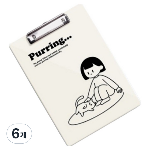 꼬까 플레이트 글자판 클립보드 A4, 1 블랙, 6개