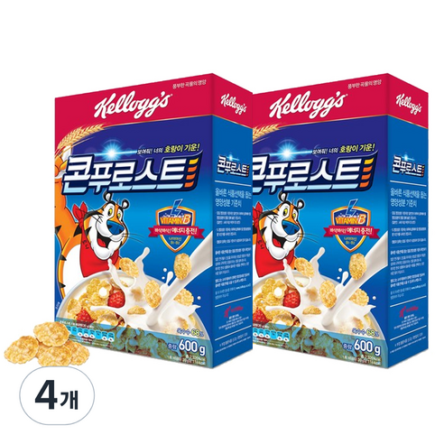 켈로그 콘푸로스트 시리얼, 600g, 4개