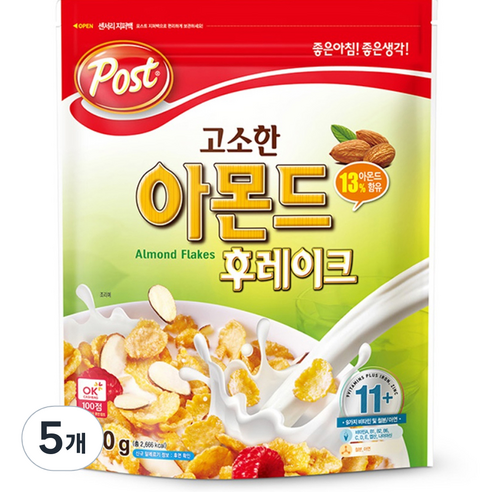 포스트 아몬드후레이크620g, 620g, 5개