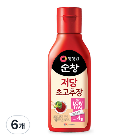 청정원순창 저당 초고추장, 290g, 6개