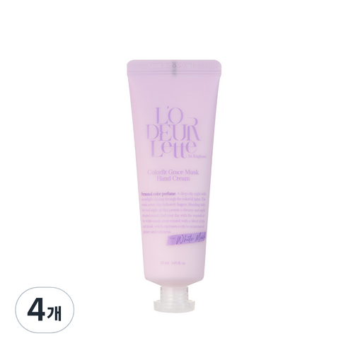 로더렛 컬러핏 그레이스 핸드 크림 화이트 머스크, 50ml, 4개