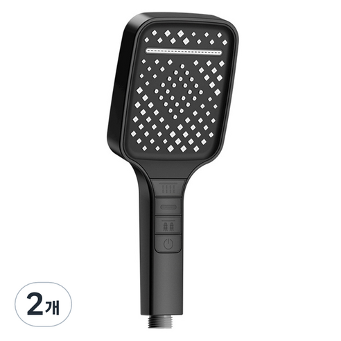 제이라이프 울트라 다기능 샤워기 헤드, 2개, 블랙