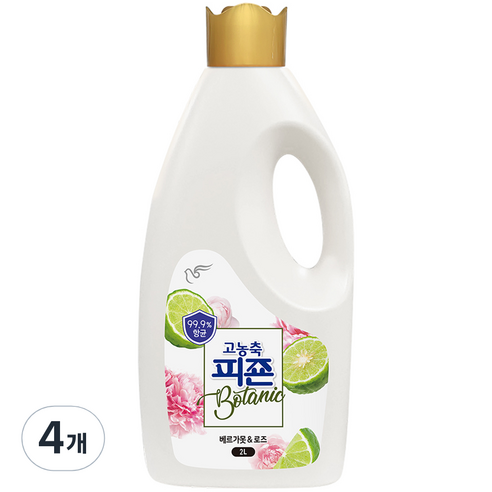 피죤 고농축 항균 보타닉 섬유유연제 베르가못&로즈 본품, 4L, 1개