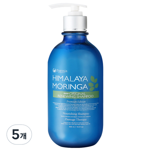 포고니아 히말라야 모링가 뉴오리지널 리뉴잉샴푸, 500ml, 5개