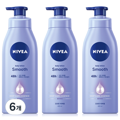 니베아 바디로션 스무드, 400ml, 6개
