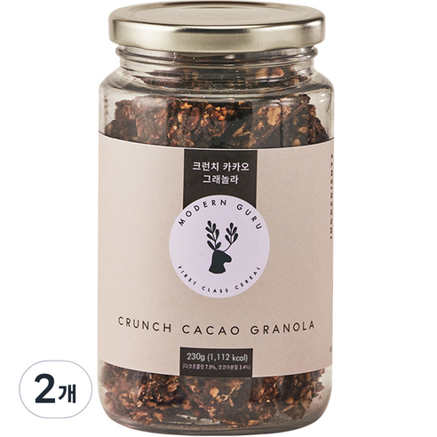 모던구루 크런치 카카오 초코 수제 그래놀라, 230g, 2개