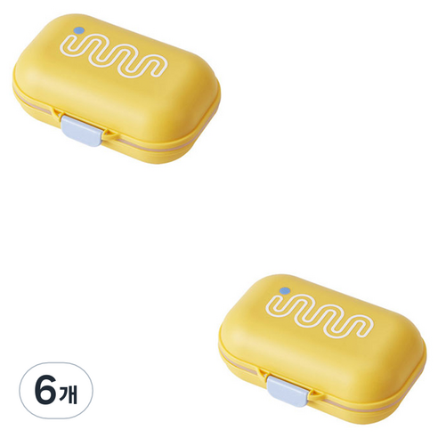 더자카 비비드톤 휴대용 비누케이스 FREE, 비비드 옐로, 6개