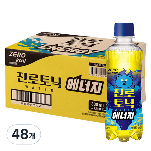 하이트진로 제로칼로리 토닉워터 에너지, 300ml, 48개