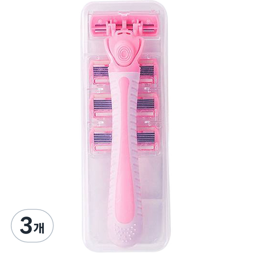 컬라피 여성용 제모 바디 면도기 핑크, 1개입, 3개