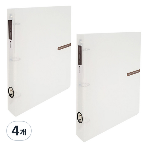 에코청운 칼라칩 3공 D링 바인더 3cm A4, 투명, 4개