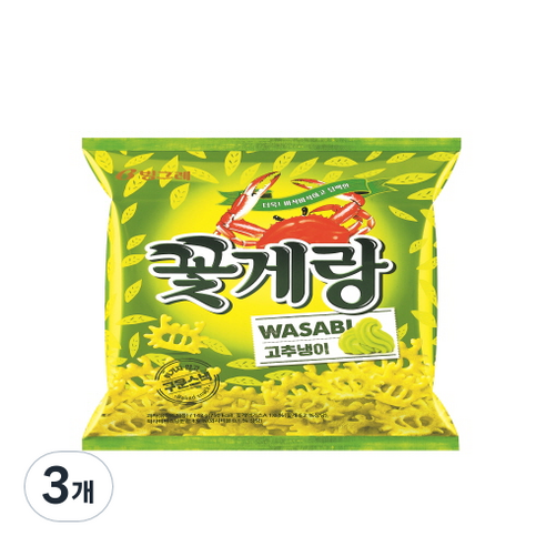 빙그레 꽃게랑 와사비 과자, 143g, 3개